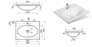Раковина Эстет Вегас ФР-00000777 60см белый